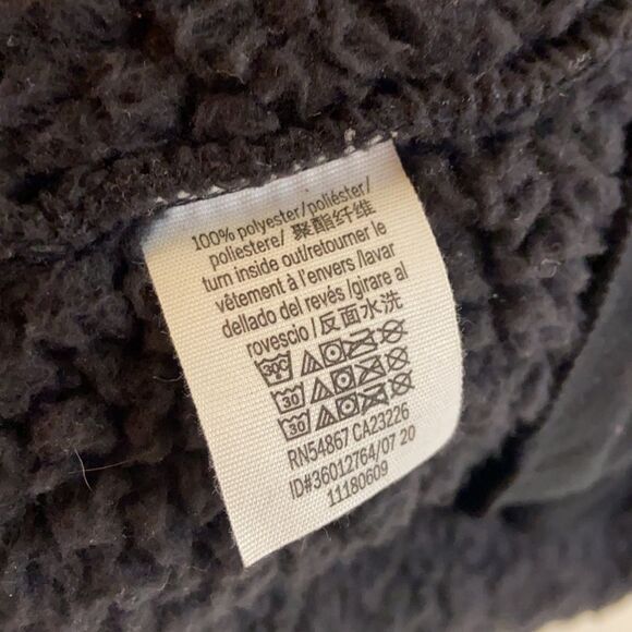 Victoria Secret black plush faux Sherpa jacket hoodie one size pockets - Picture 6 of 6